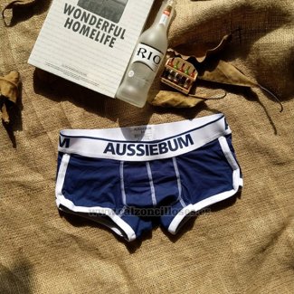 Boxer Aussiebum Hombre Apagado Azul Blanco