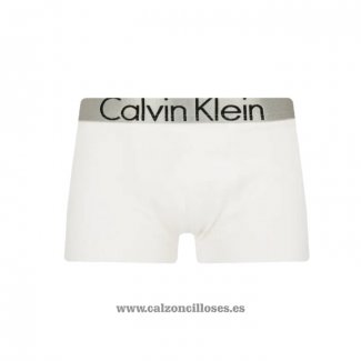 Boxer Calvin Klein Hombre Steel Blateado Blanco Negro