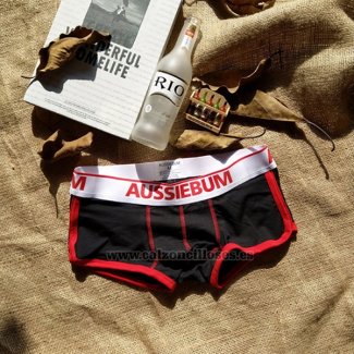 Boxer Aussiebum Hombre Negro Rojo