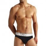 Slip Calvin Klein Hombre Steel Blateado Blanco Negro